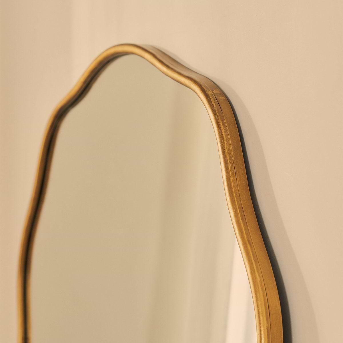 Sabrina - Gold Full Length Wavy Arched Metal Mirror 180cm x 100cm