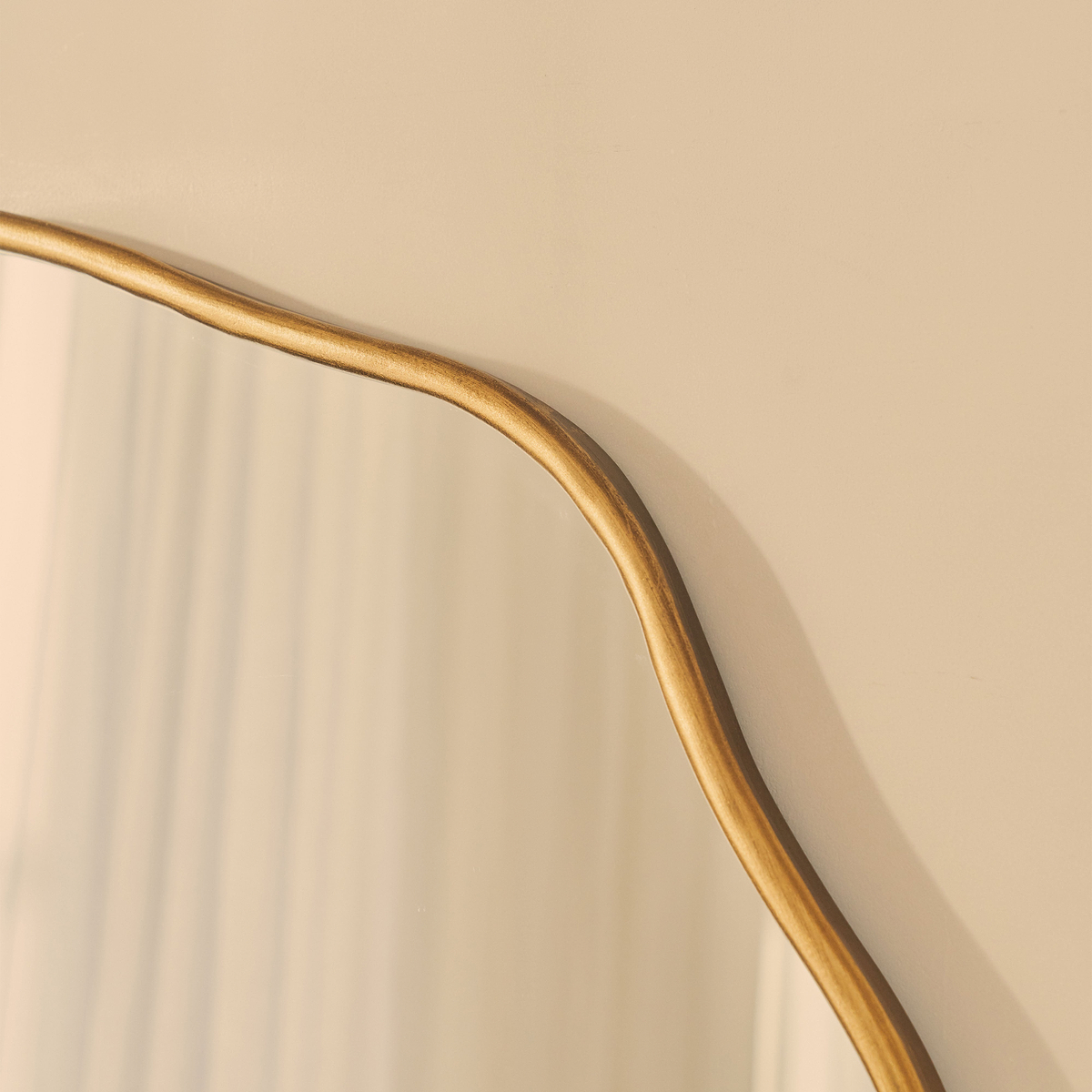 Sabrina - Gold Full Length Wavy Arched Metal Mirror 180cm x 100cm