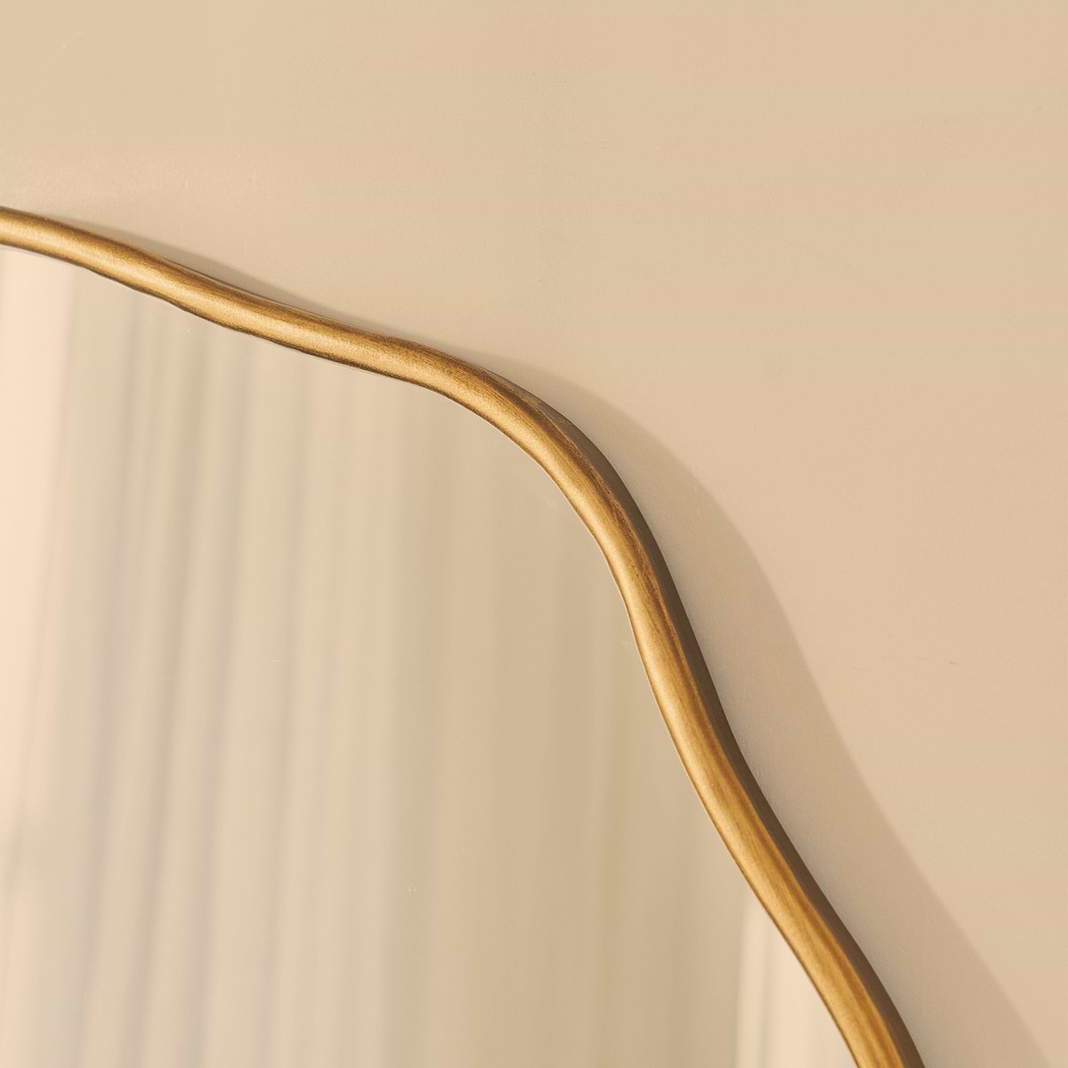 Sabrina - Gold Full Length Wavy Arched Metal Mirror 180cm x 100cm