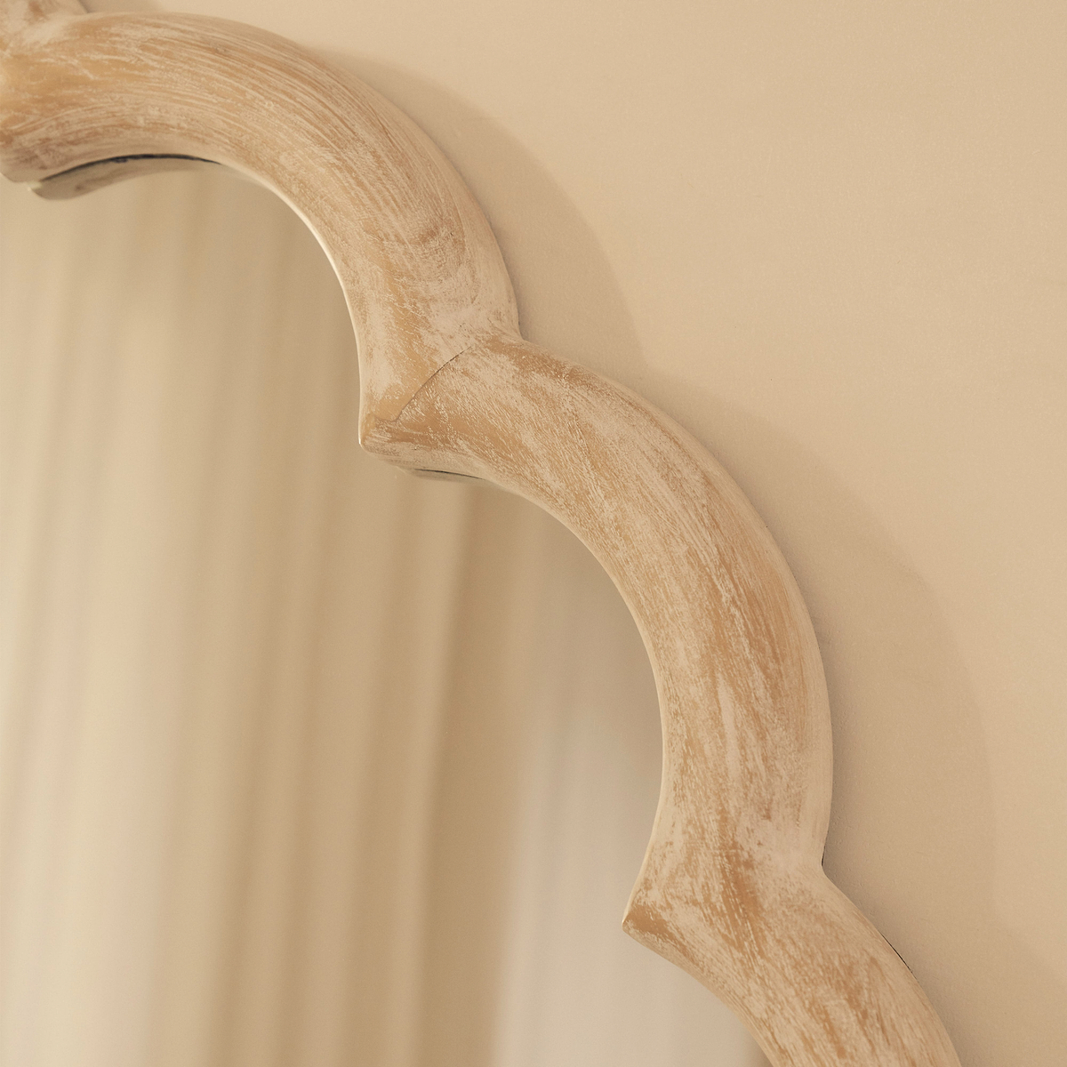 Safi - Full Length Large Arched White Washed Wood Mirror 190cm x 90cm