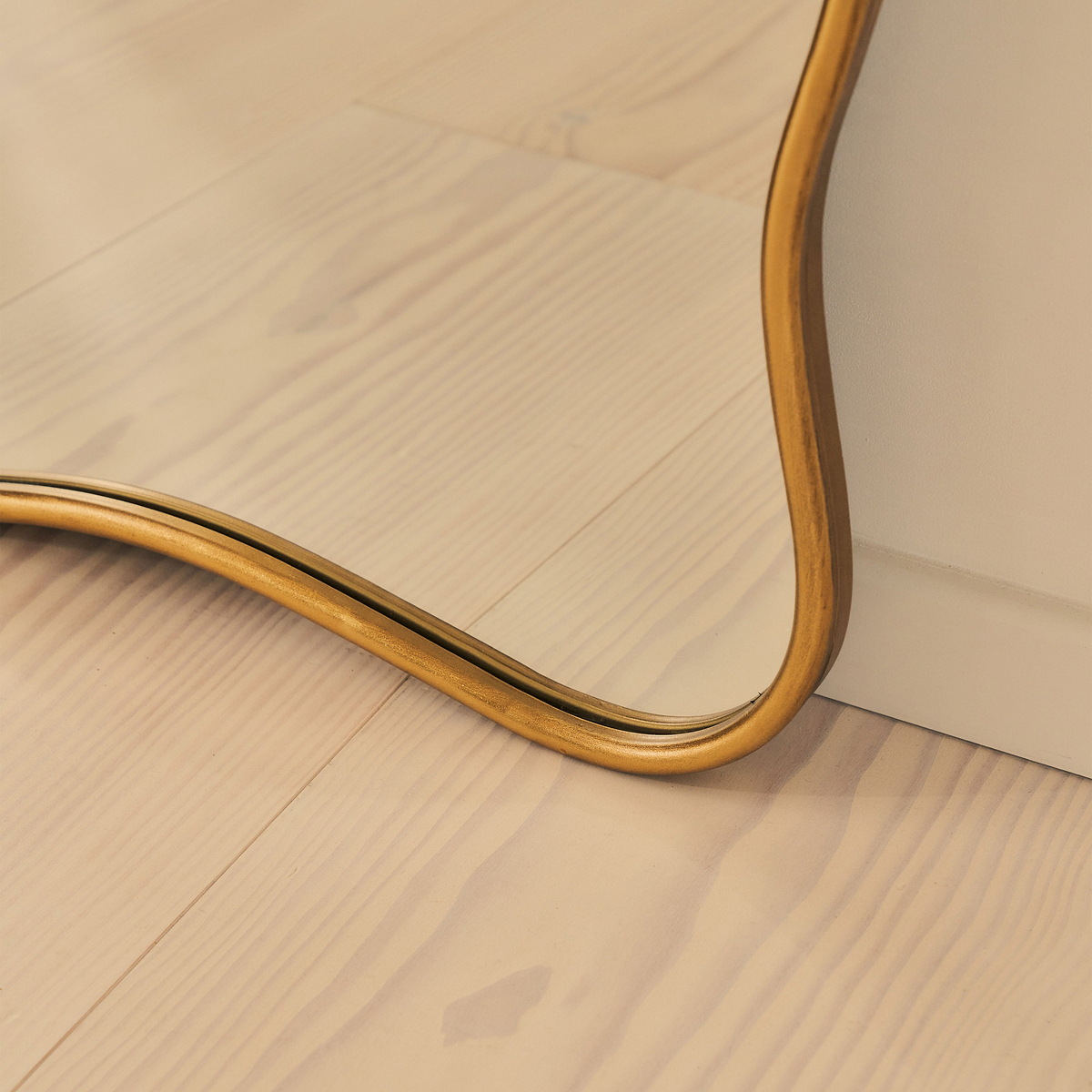 Sabrina - Gold Full Length Wavy Arched Metal Mirror 180cm x 100cm