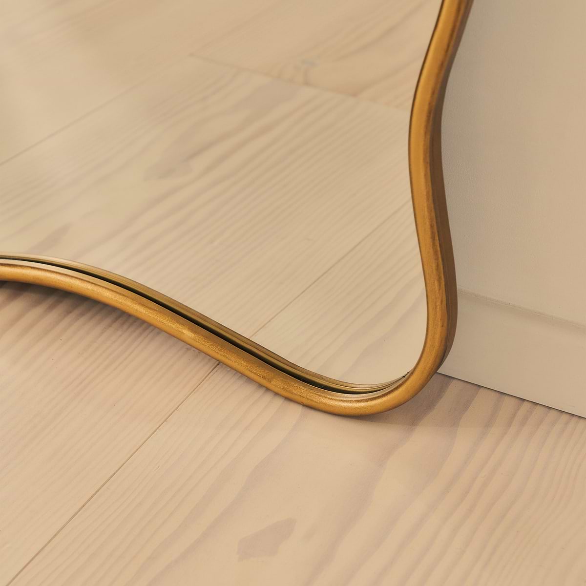 Sabrina - Gold Full Length Wavy Arched Metal Mirror 180cm x 100cm