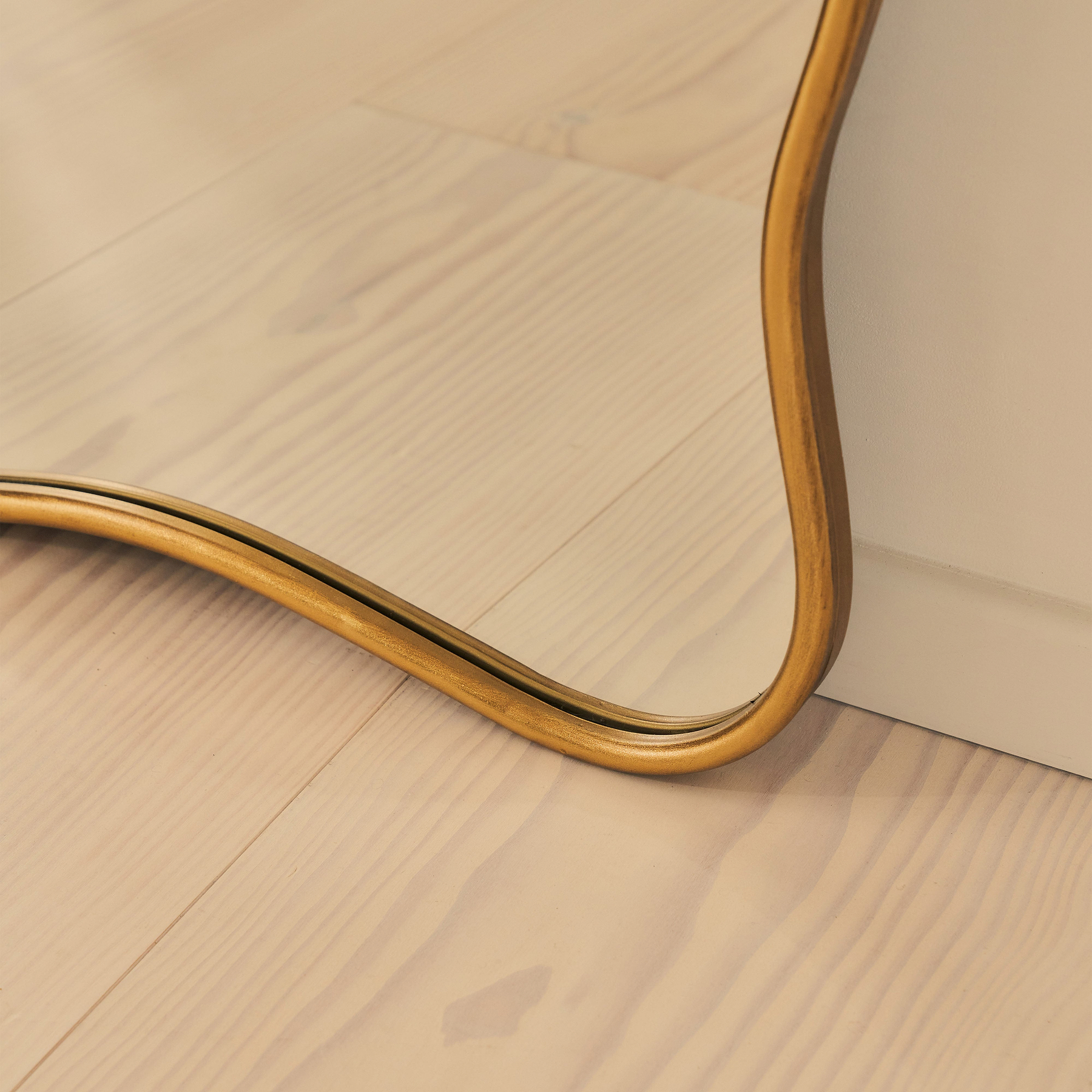 Sabrina - Gold Full Length Wavy Arched Metal Mirror 180cm x 100cm
