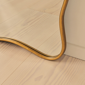 Sabrina - Gold Full Length Wavy Arched Metal Mirror 180cm x 100cm