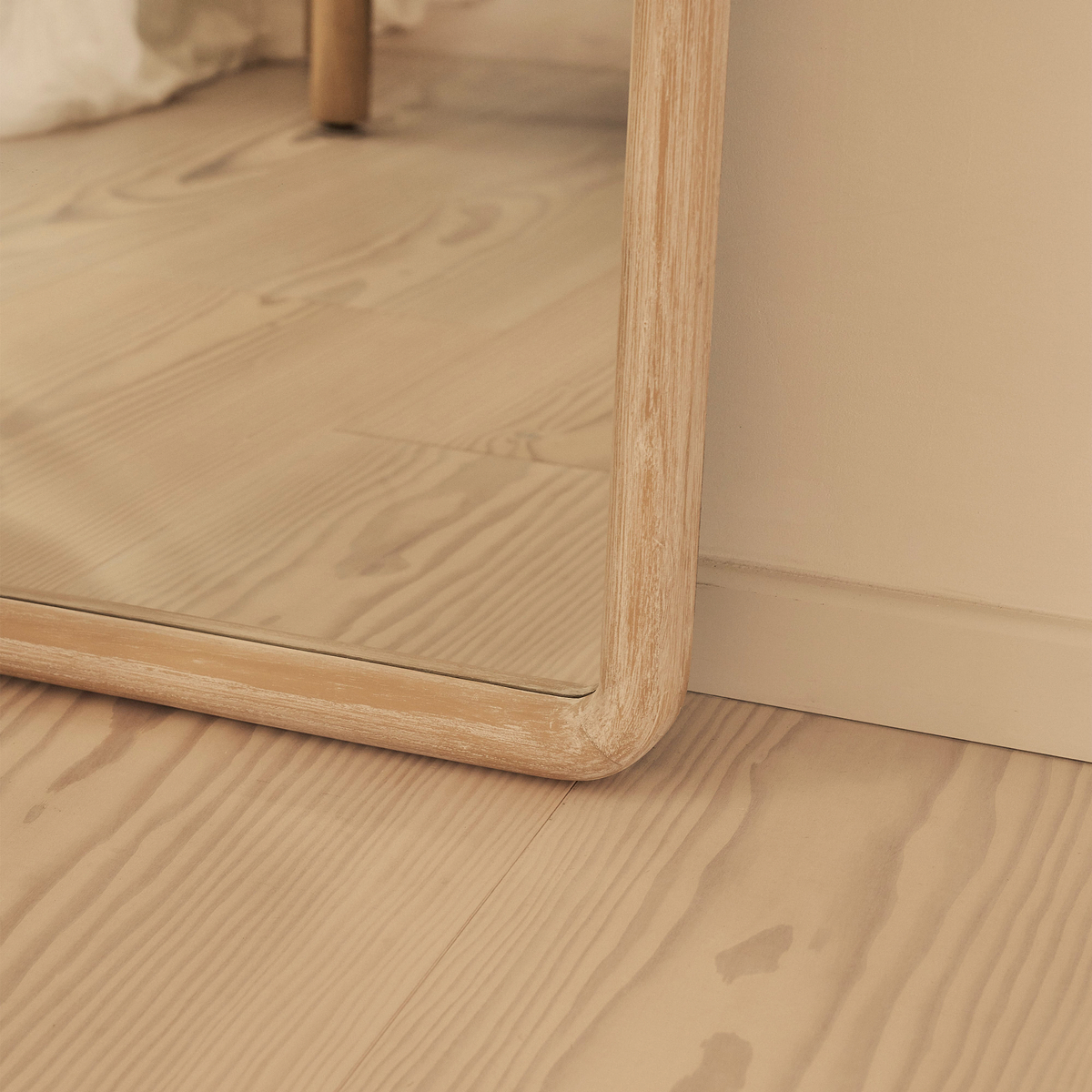 Safi - Full Length Large Arched White Washed Wood Mirror 190cm x 90cm