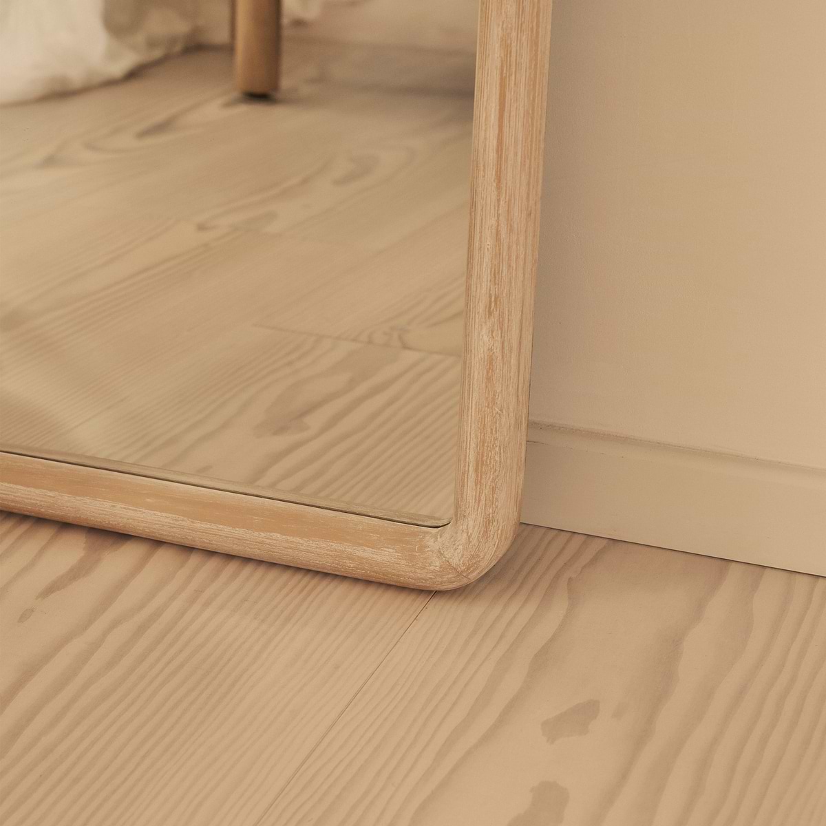 Safi - Full Length Large Arched White Washed Wood Mirror 190cm x 90cm