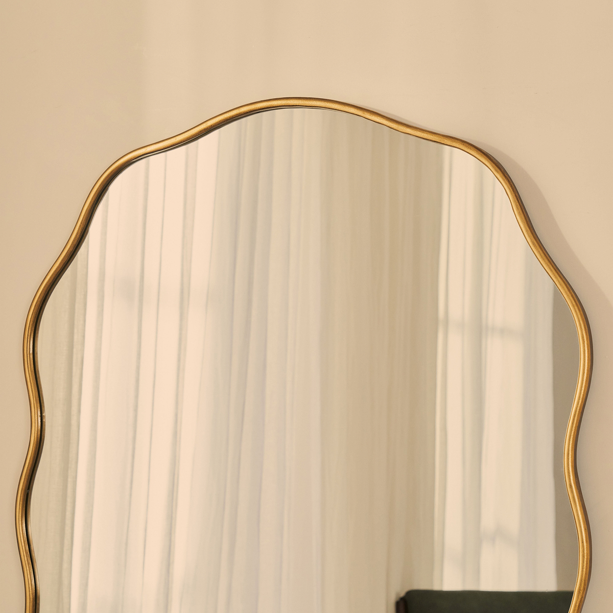 Sabrina - Gold Full Length Wavy Arched Metal Mirror 180cm x 100cm