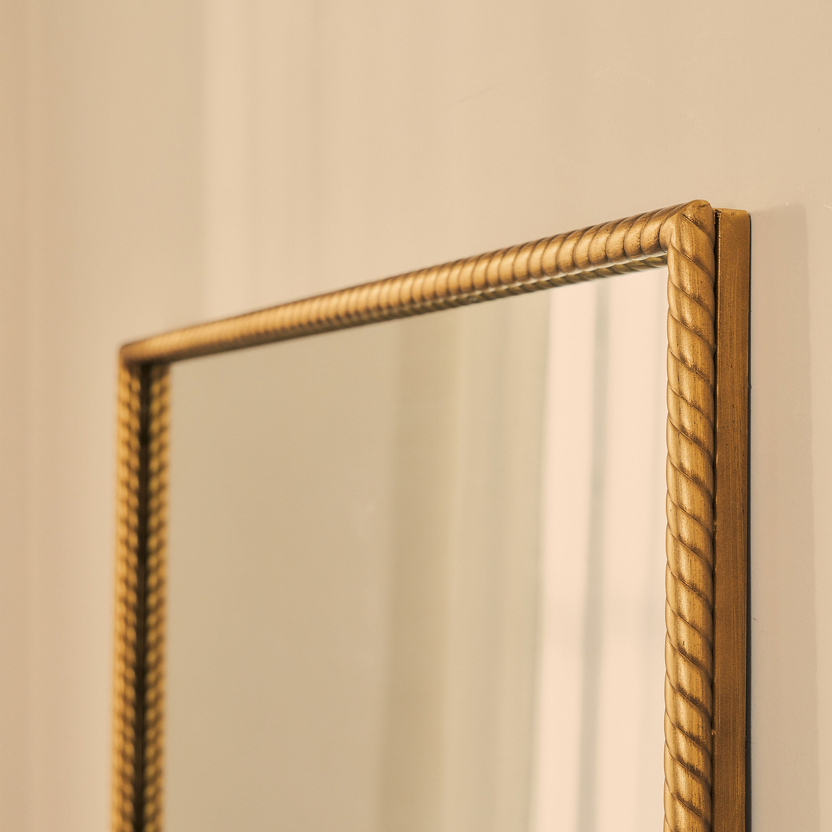 Corra - Gold Full Length Rectangular Rope Twist Mirror 180cm x 90cm