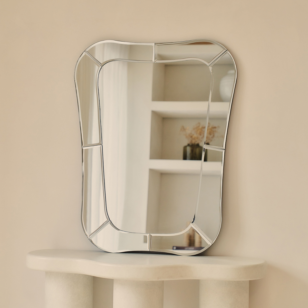 Florence - Bevelled Edge Art Deco Overmantle Mirror 90cm x 70cm