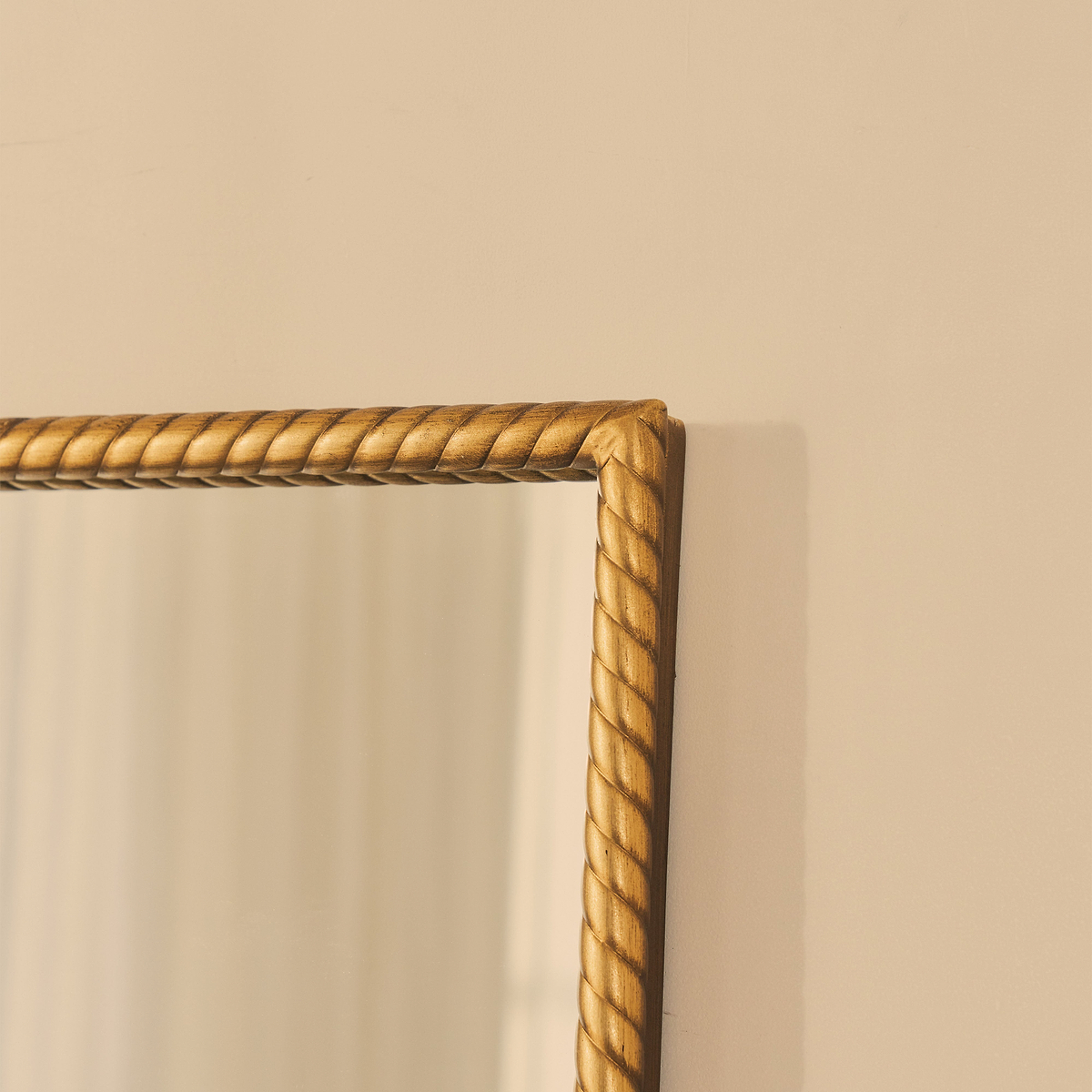 Corra - Gold Full Length Rectangular Rope Twist Mirror 180cm x 90cm