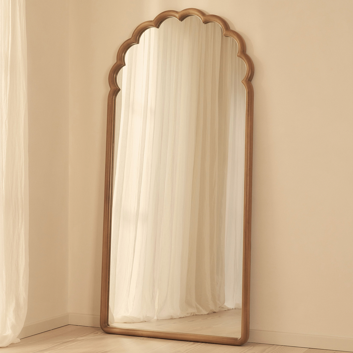 Safi - Full Length Large Arched Warm Wood Mirror 190cm x 90cm