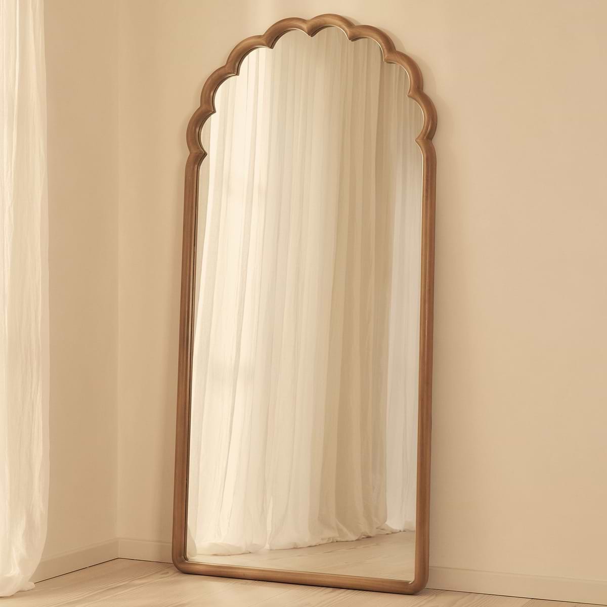 Safi - Full Length Large Arched Warm Wood Mirror 190cm x 90cm