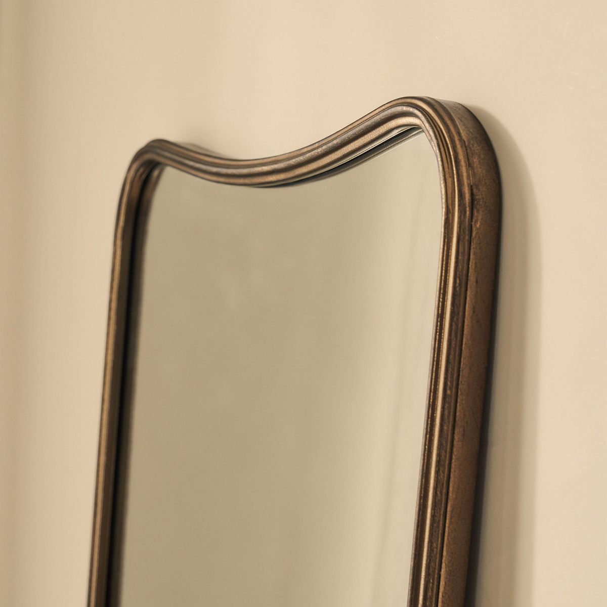 Louis - Antique Bronze Full Length Curved Metal Mirror 160cm x 60cm