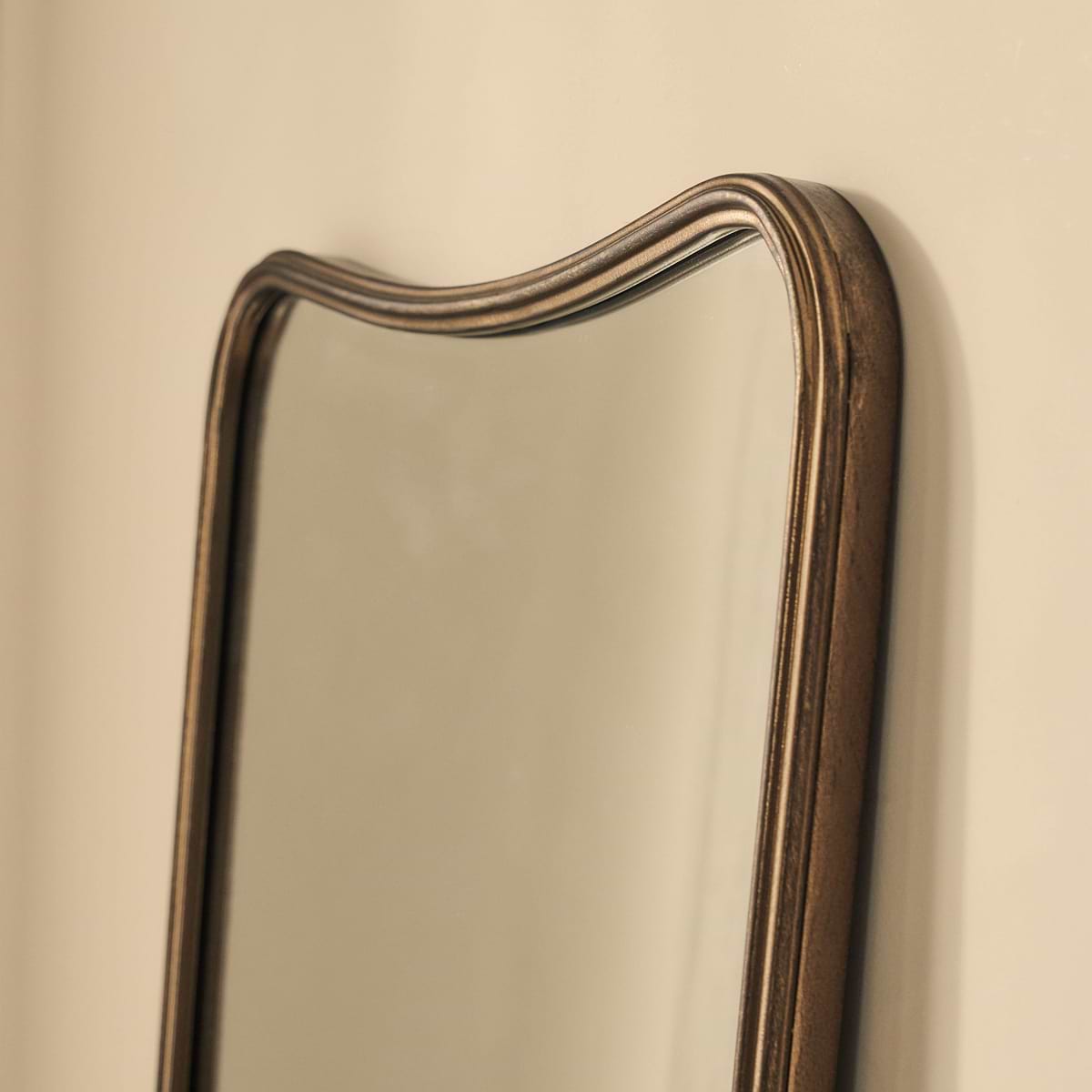 Louis - Antique Bronze Full Length Curved Metal Mirror 160cm x 60cm