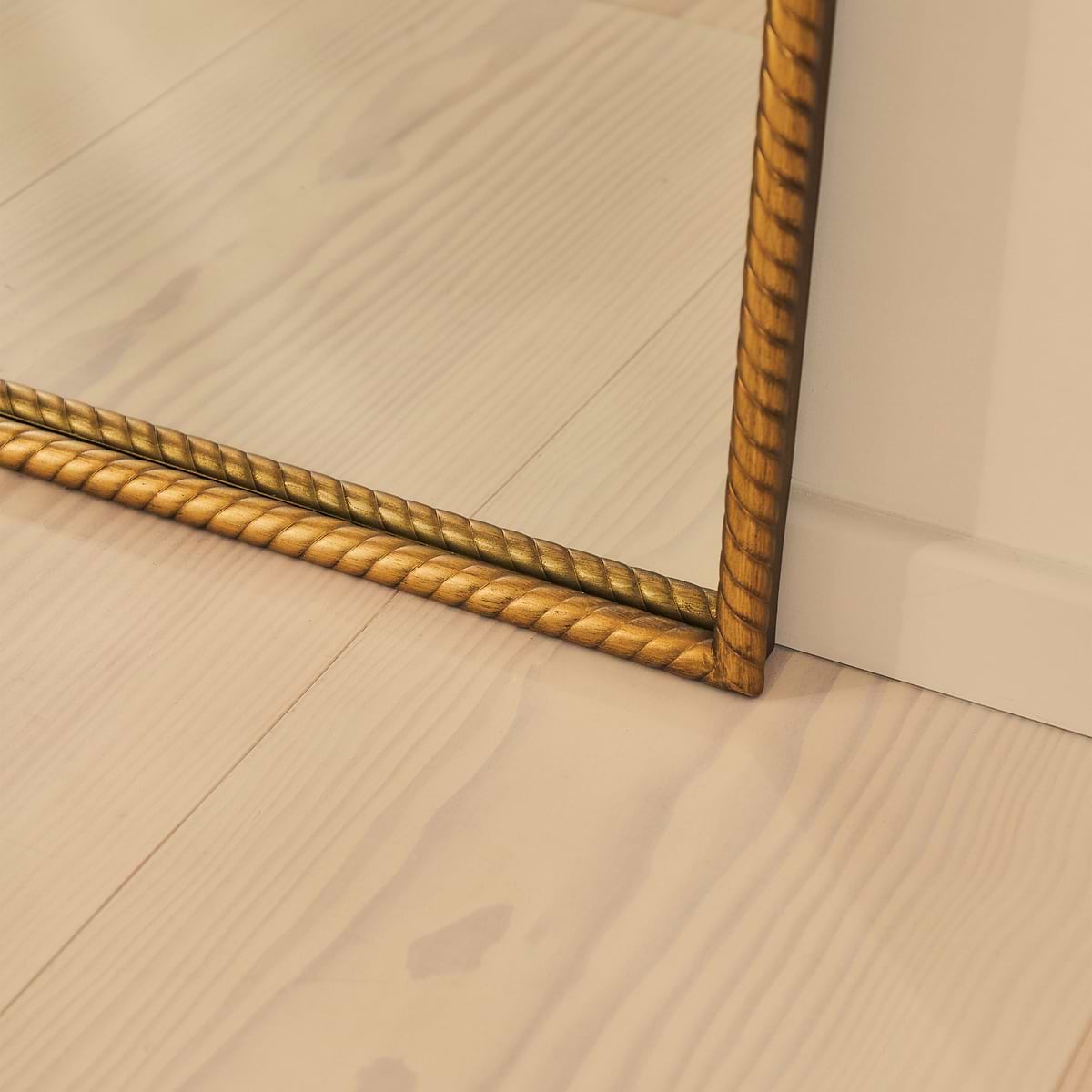 Corra - Gold Full Length Rectangular Rope Twist Mirror 180cm x 90cm