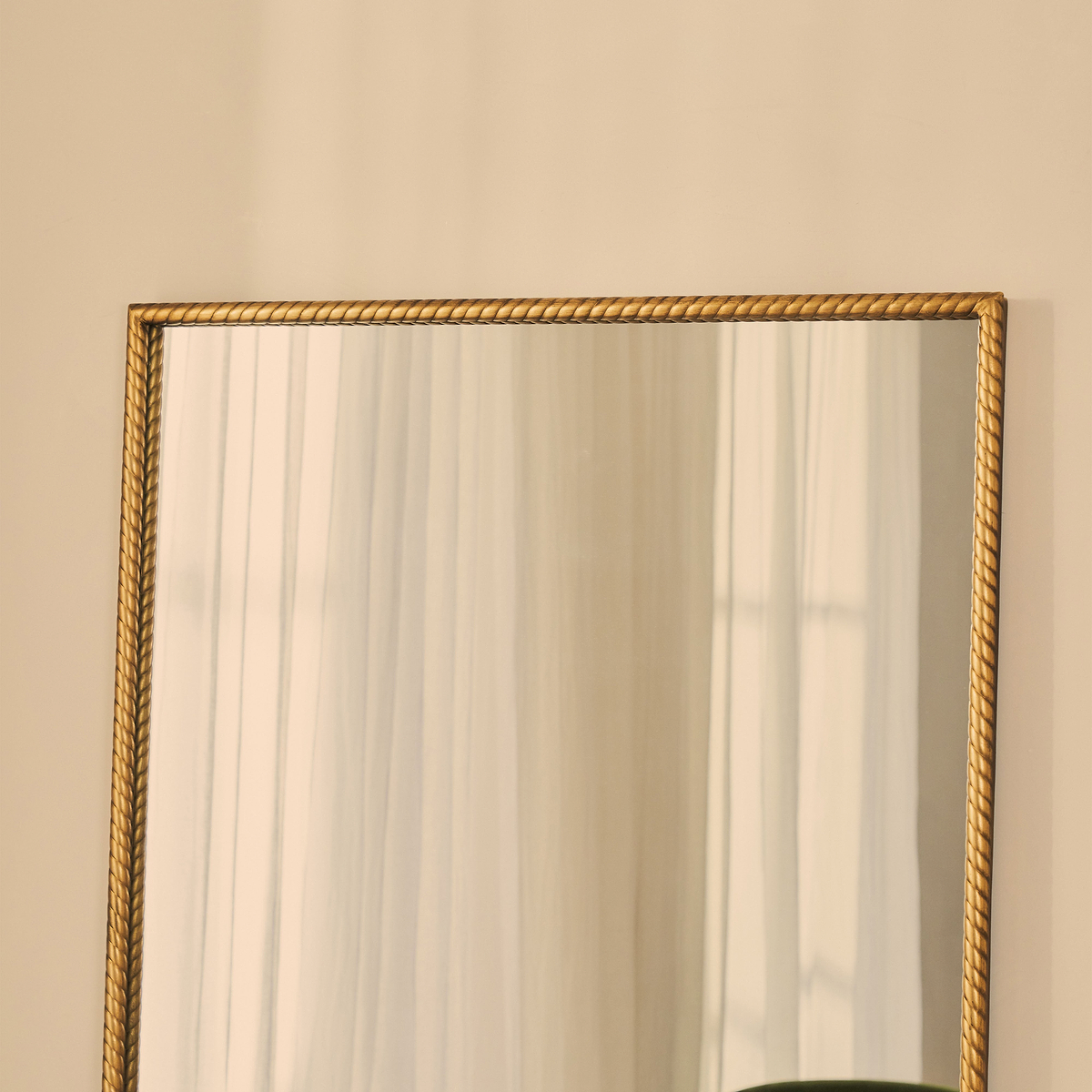 Corra - Gold Full Length Rectangular Rope Twist Mirror 180cm x 90cm