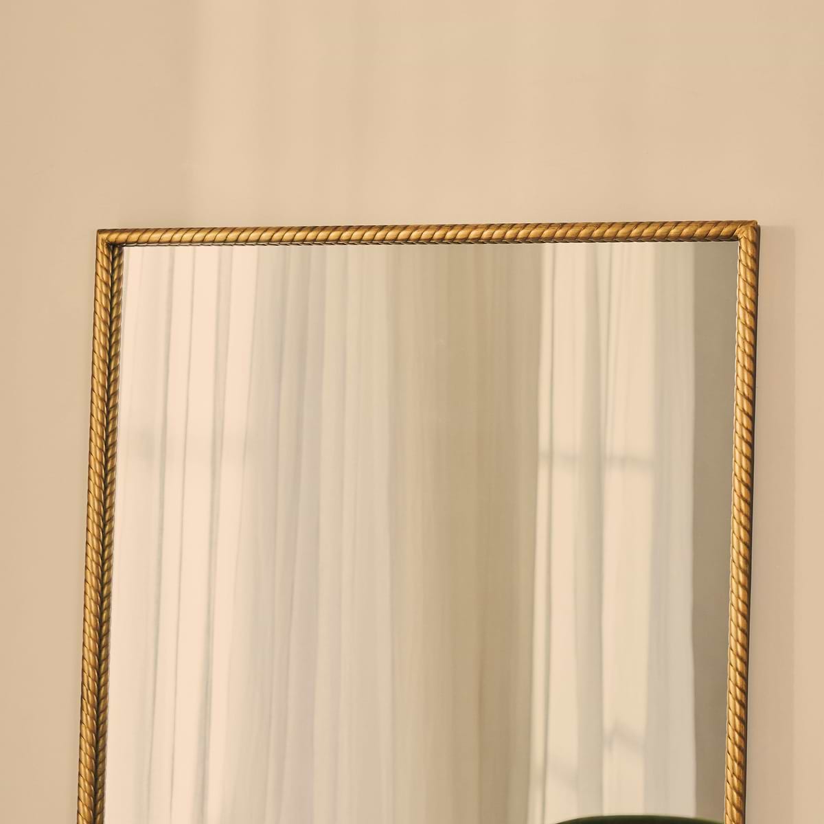 Corra - Gold Full Length Rectangular Rope Twist Mirror 180cm x 90cm