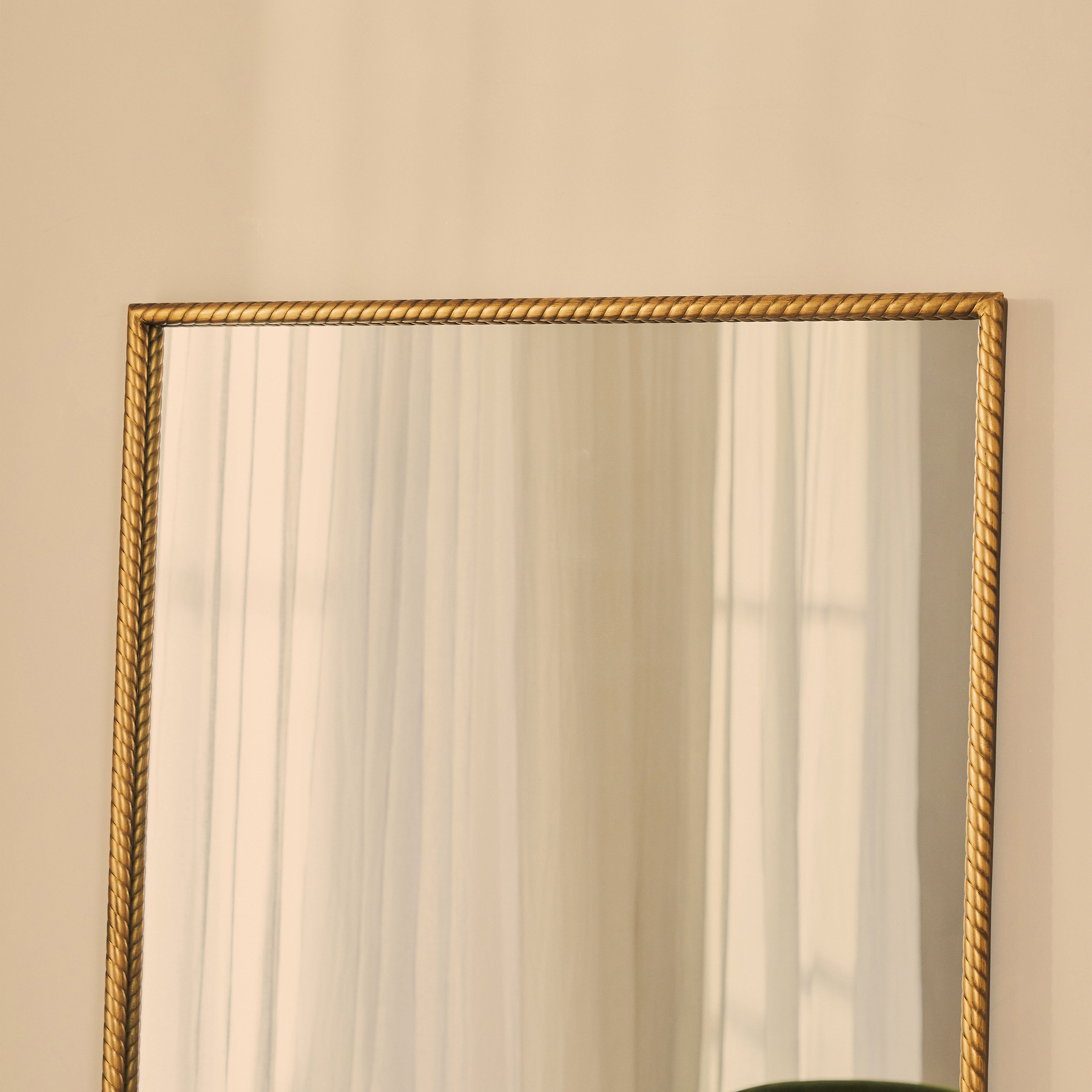 Corra - Gold Full Length Rectangular Rope Twist Mirror 180cm x 90cm