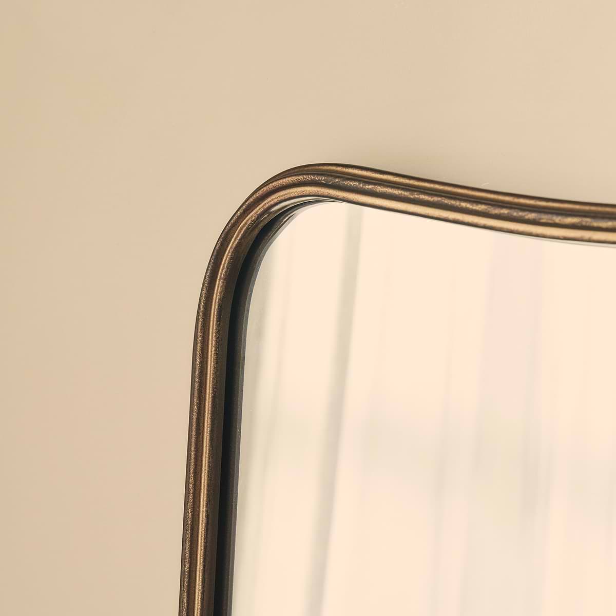 Louis - Antique Bronze Full Length Curved Metal Mirror 160cm x 60cm
