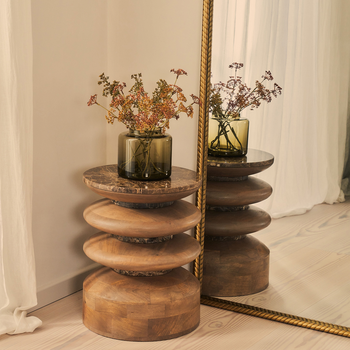 Corra - Gold Full Length Rectangular Rope Twist Mirror 180cm x 90cm