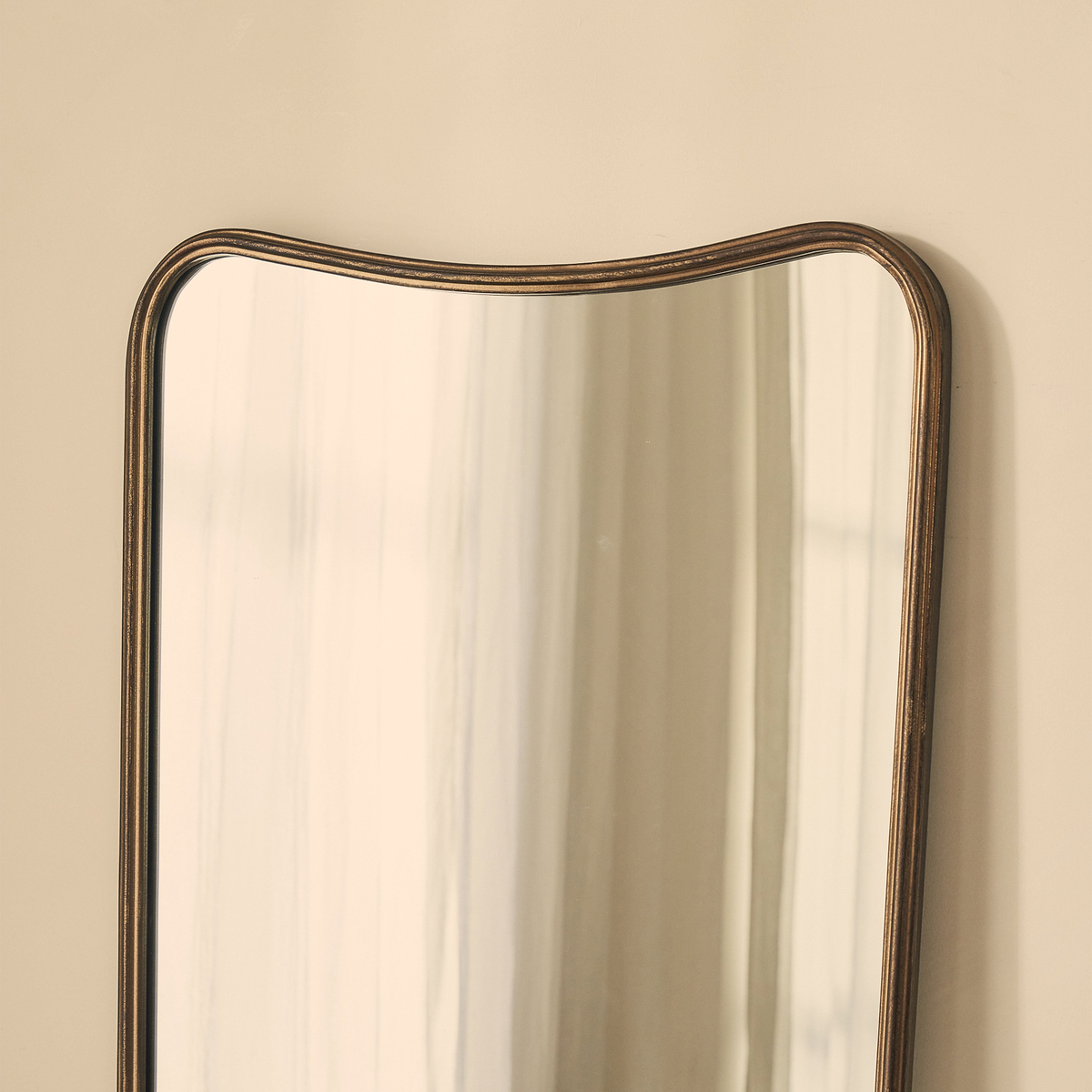 Louis - Antique Bronze Full Length Curved Metal Mirror 160cm x 60cm