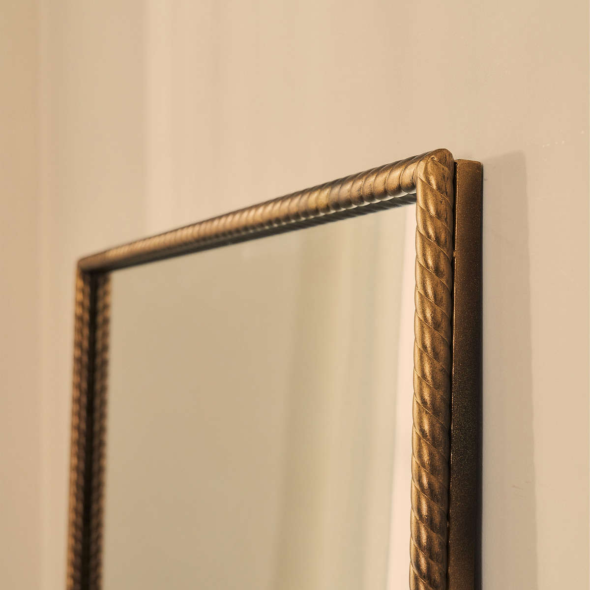 Corra - Antique Bronze Full Length Rectangular Rope Twist Mirror 180cm x 90cm
