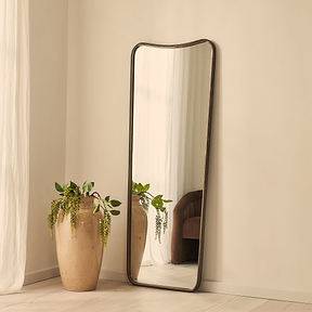 Louis - Antique Bronze Full Length Curved Metal Mirror 160cm x 60cm