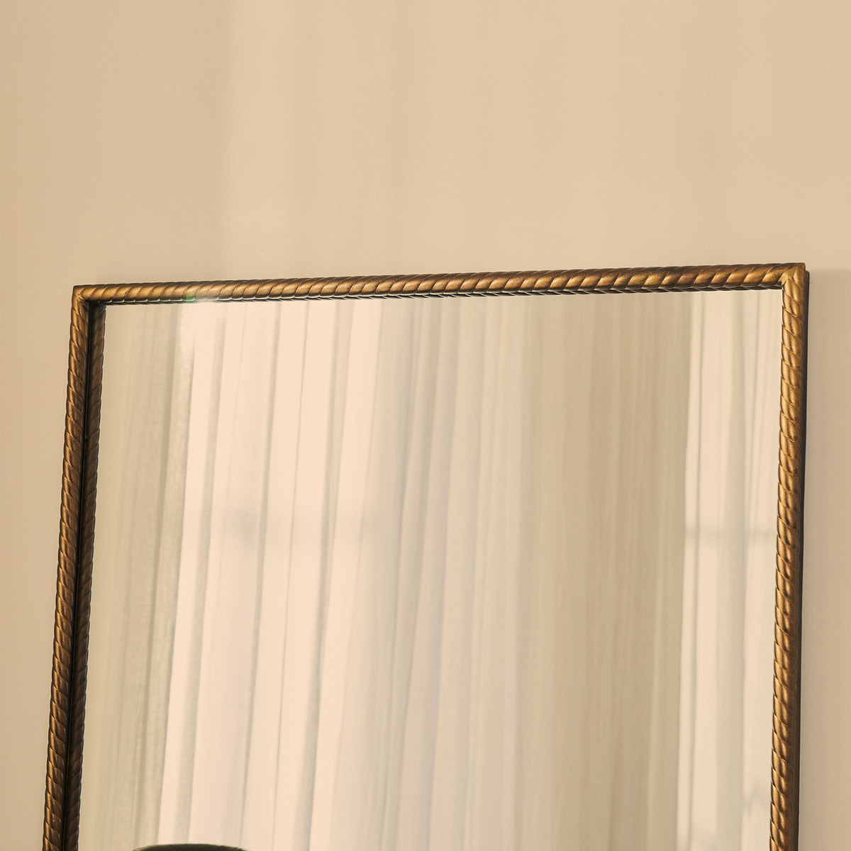 Corra - Antique Bronze Full Length Rectangular Rope Twist Mirror 180cm x 90cm