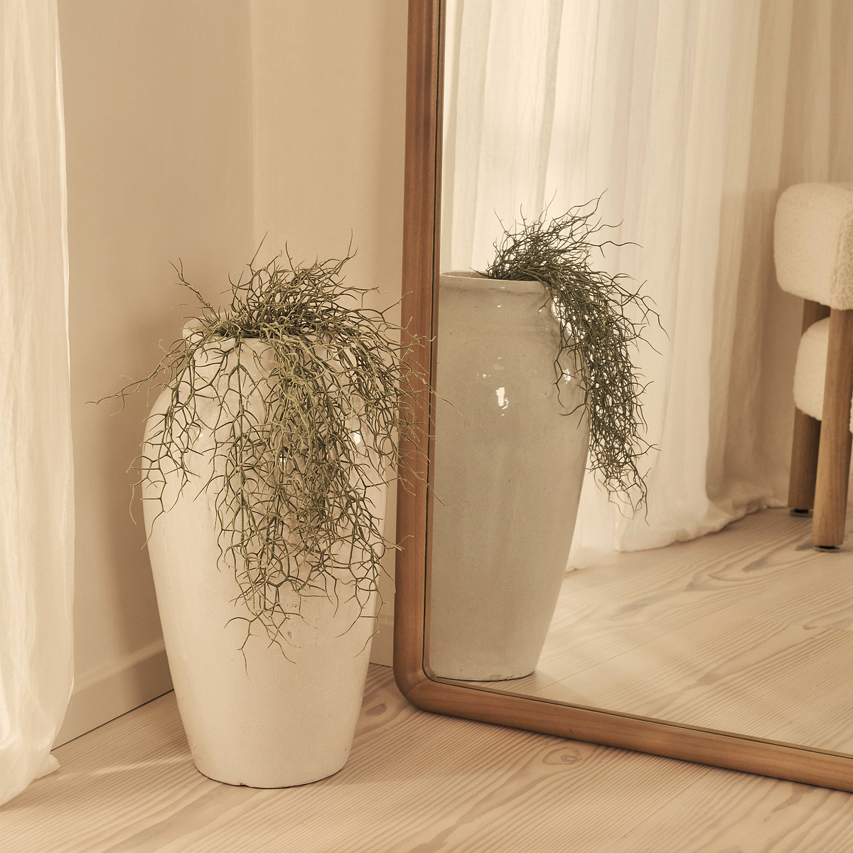 Safi - Full Length Large Arched Warm Wood Mirror 190cm x 90cm