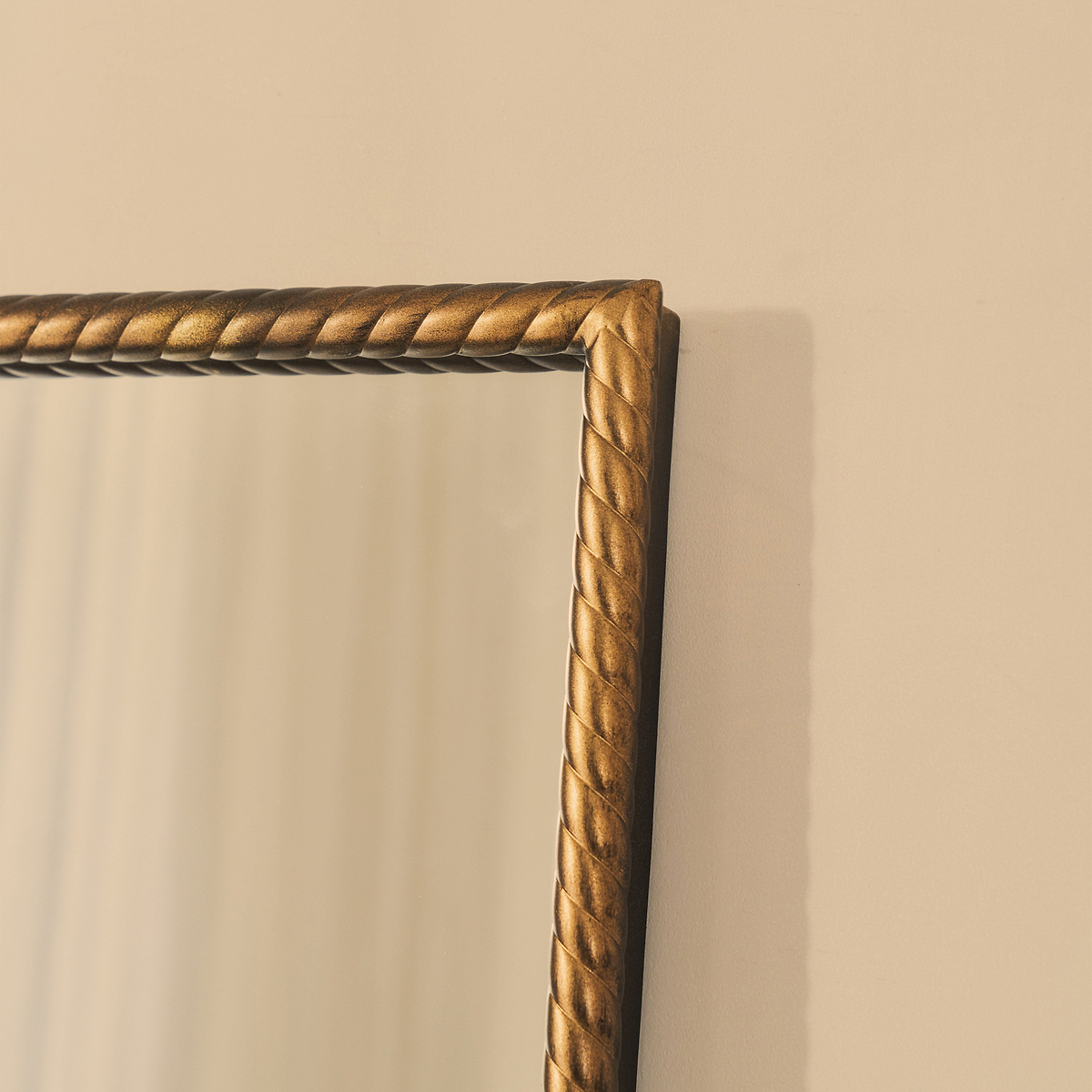 Corra - Antique Bronze Full Length Rectangular Rope Twist Mirror 180cm x 90cm