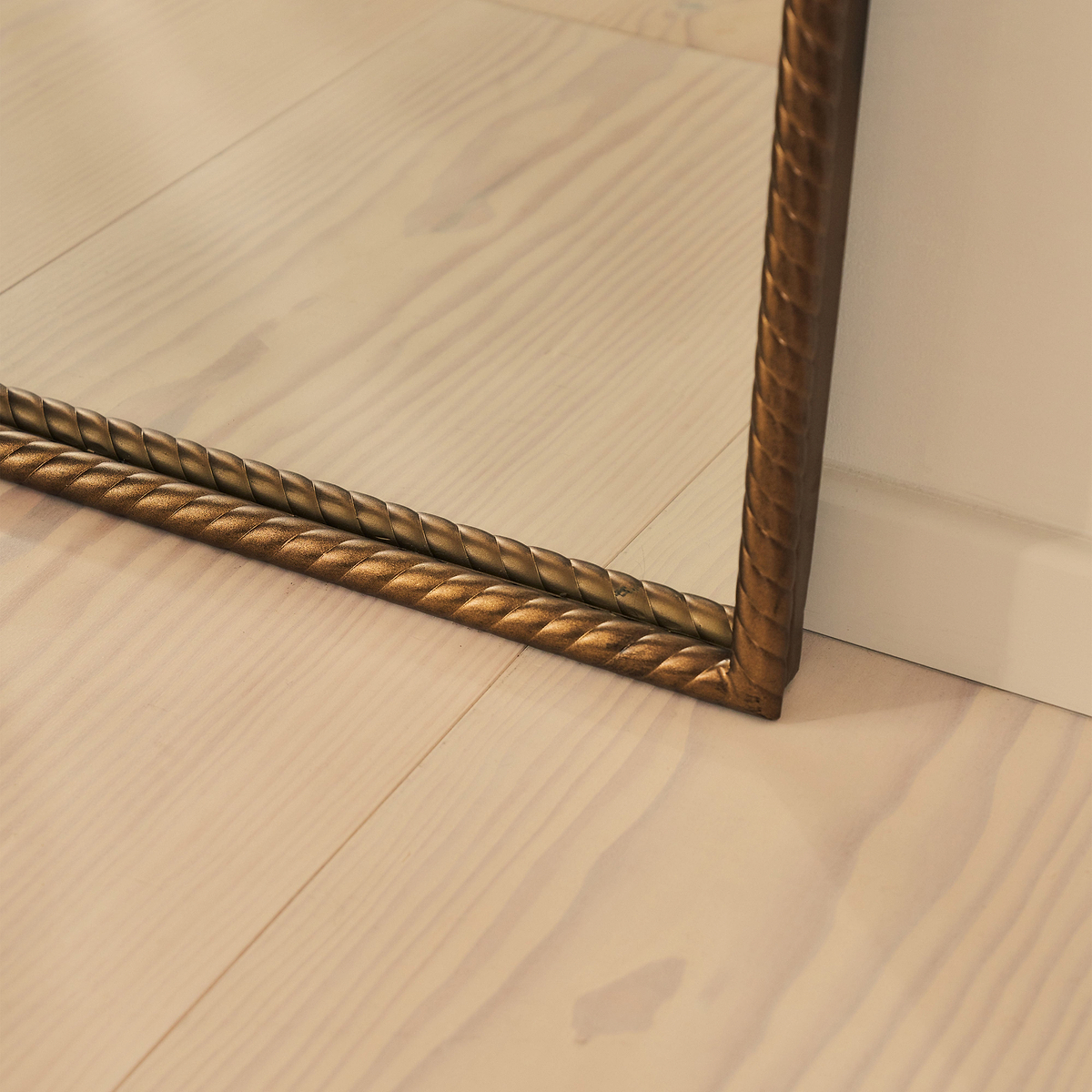 Corra - Antique Bronze Full Length Rectangular Rope Twist Mirror 180cm x 90cm