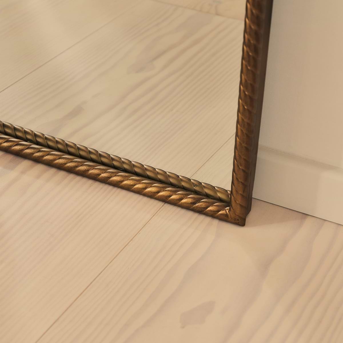 Corra - Antique Bronze Full Length Rectangular Rope Twist Mirror 180cm x 90cm