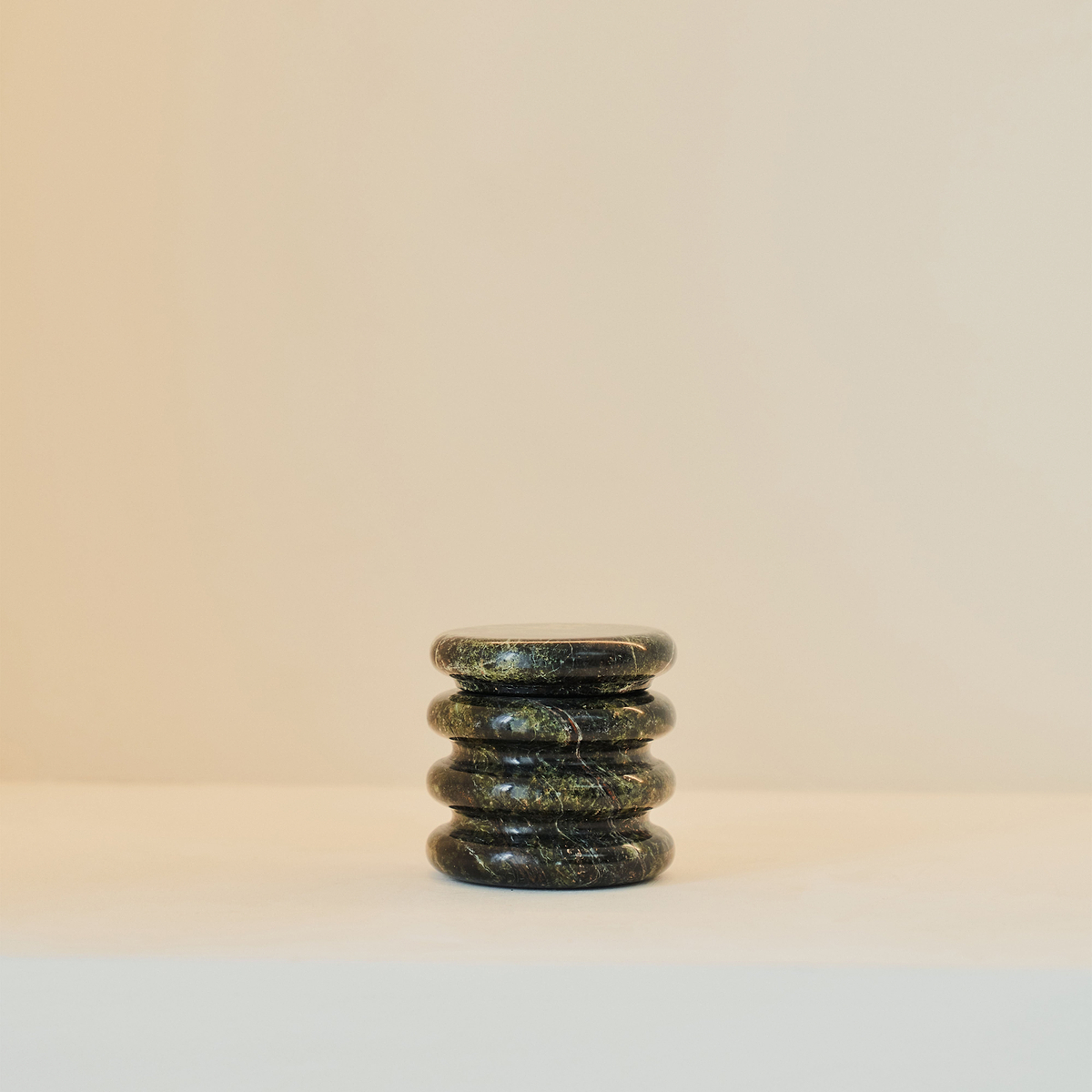 Varella - Green Marble Ribbed Decorative Storage Jar