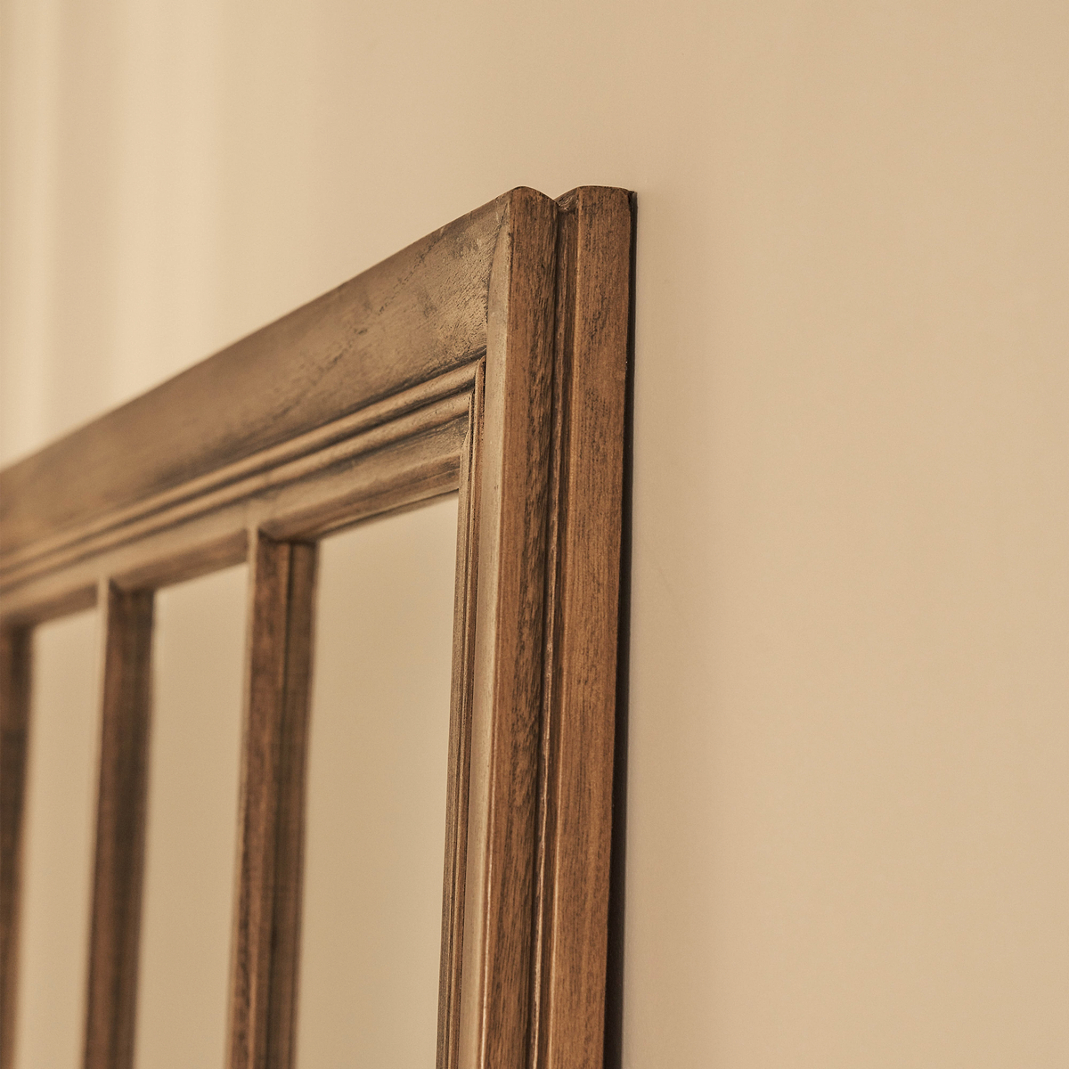 Sasha - Dark Wood Shabby Chic Full Length Window Mirror 180cm x 100cm