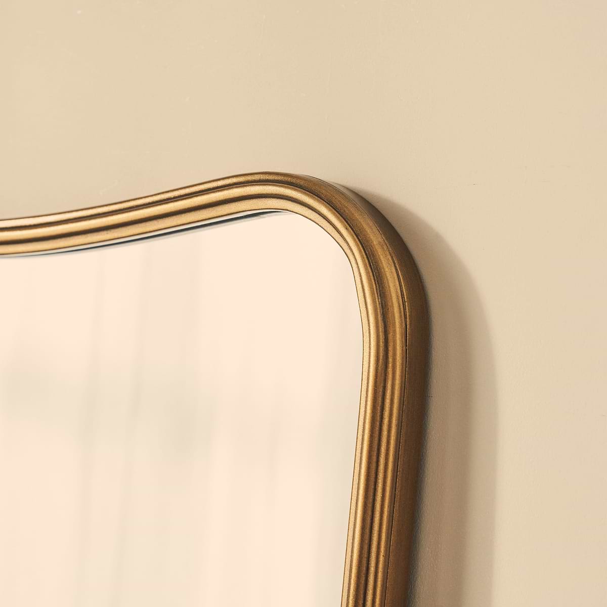 Louis - Gold Full Length Curved Metal Mirror 160cm x 60cm