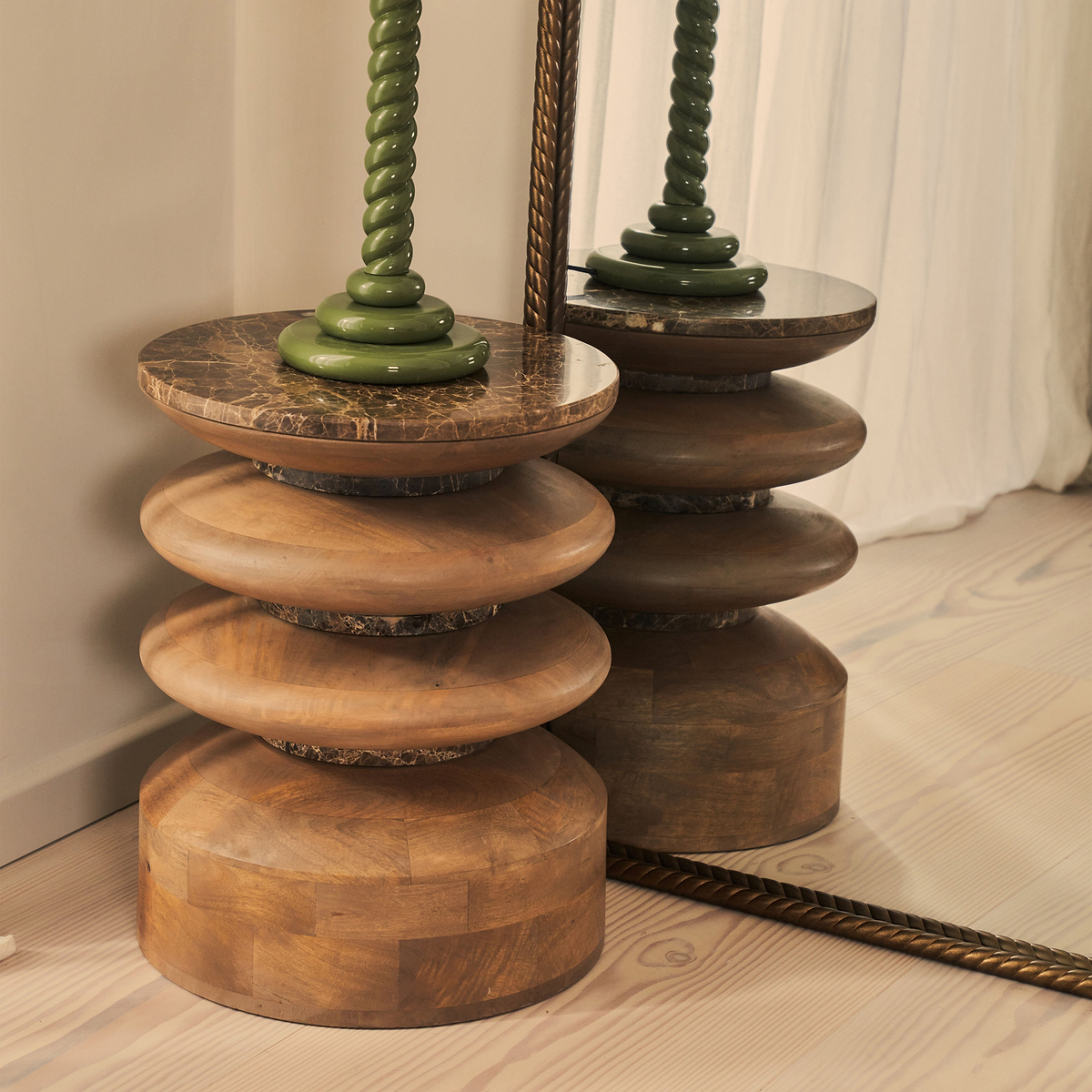 Corra - Antique Bronze Full Length Rectangular Rope Twist Mirror 180cm x 90cm