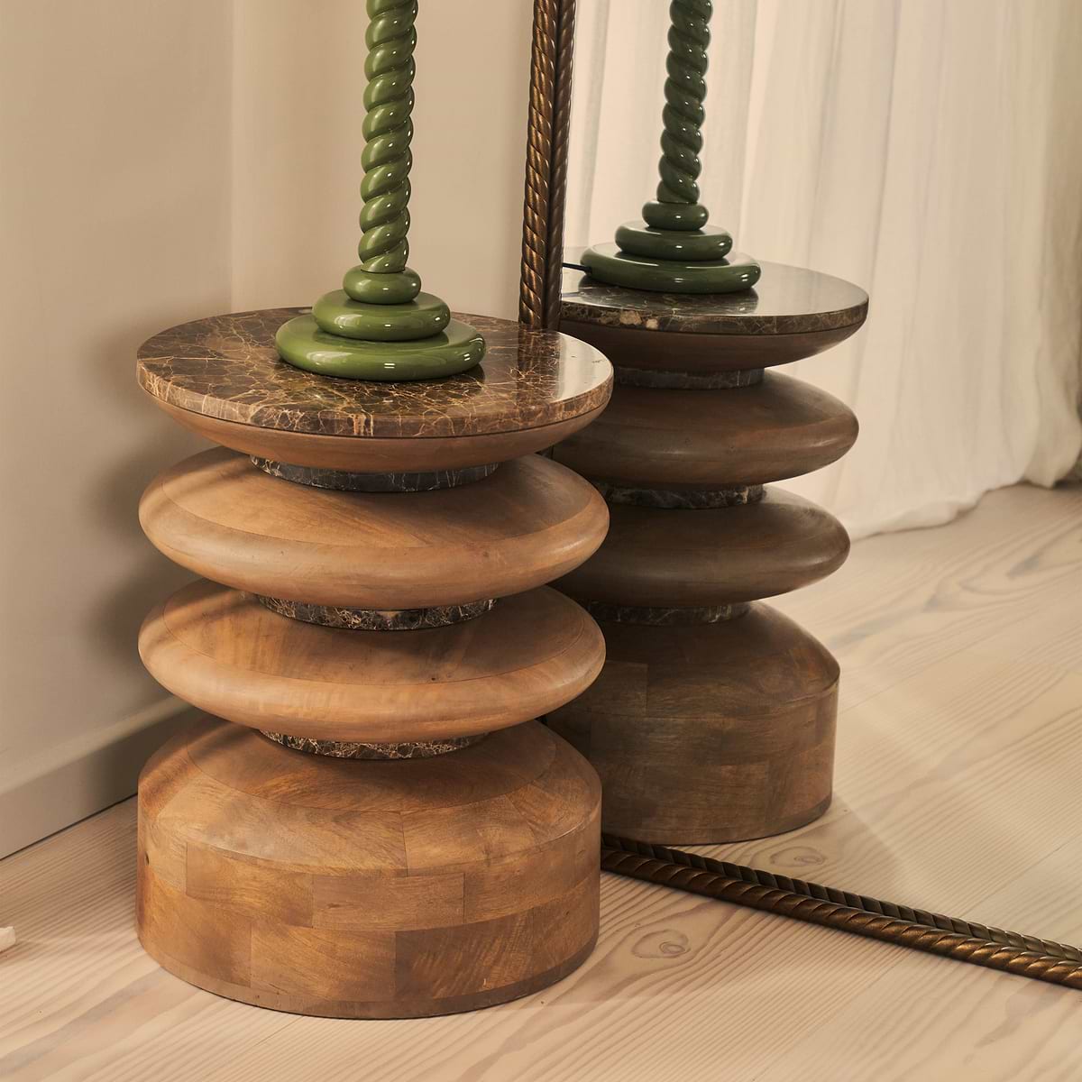 Corra - Antique Bronze Full Length Rectangular Rope Twist Mirror 180cm x 90cm