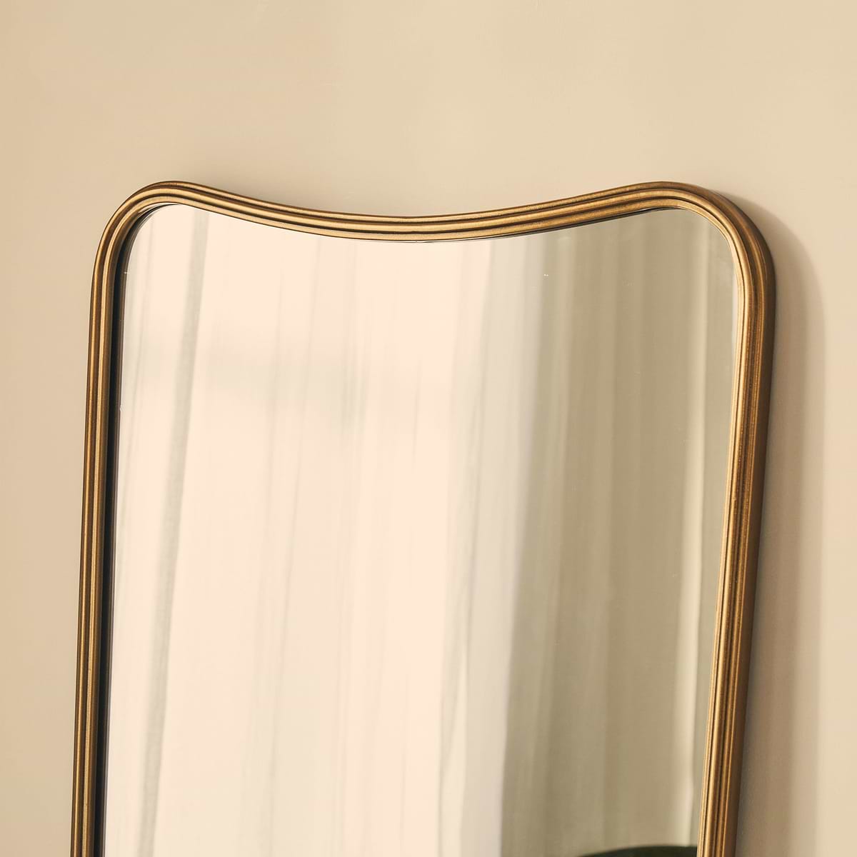 Louis - Gold Full Length Curved Metal Mirror 160cm x 60cm