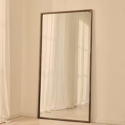 Corra - Antique Bronze Full Length Rectangular Rope Twist Mirror 180cm x 90cm