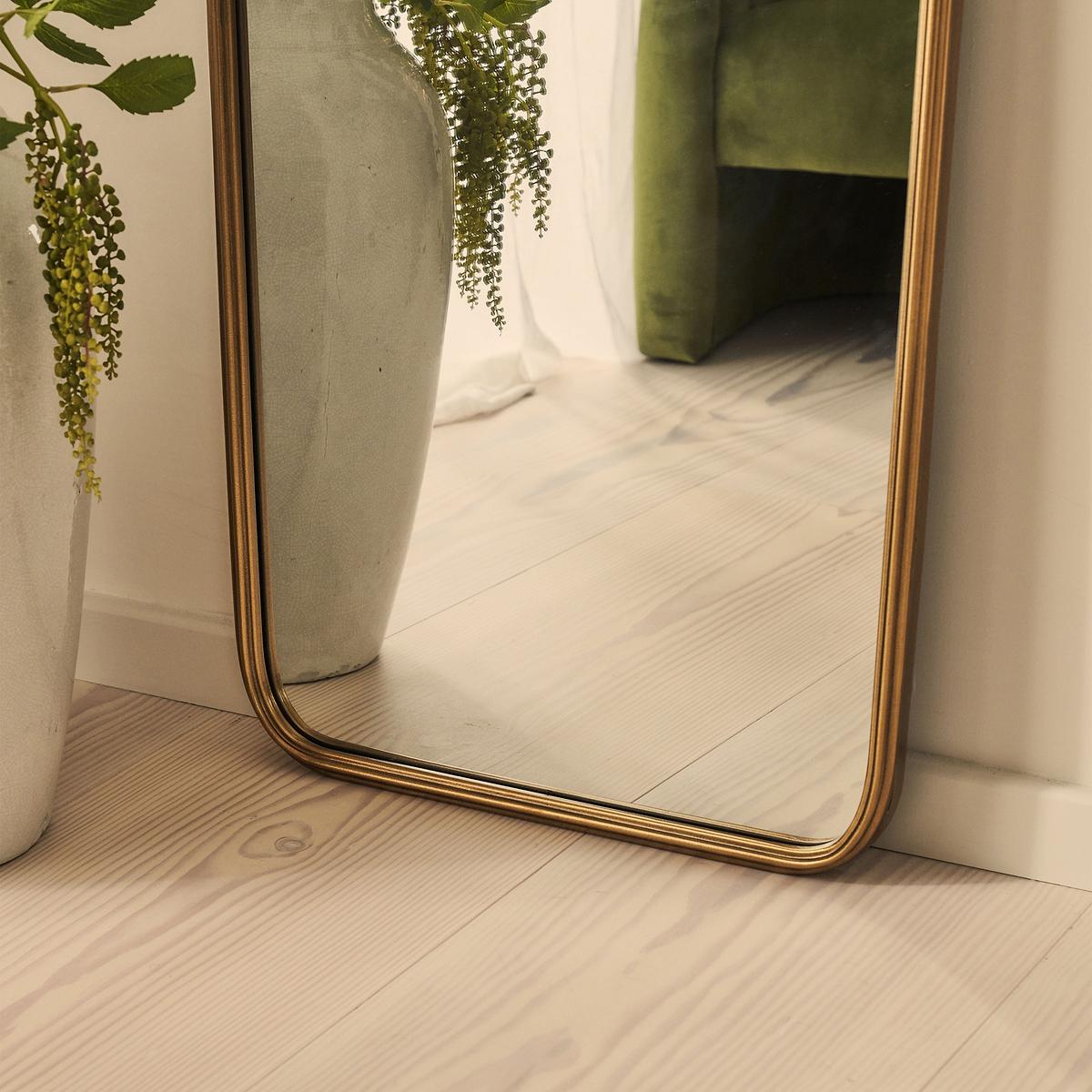 Louis - Gold Full Length Curved Metal Mirror 160cm x 60cm