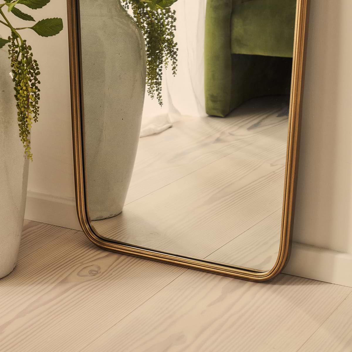 Louis - Gold Full Length Curved Metal Mirror 160cm x 60cm