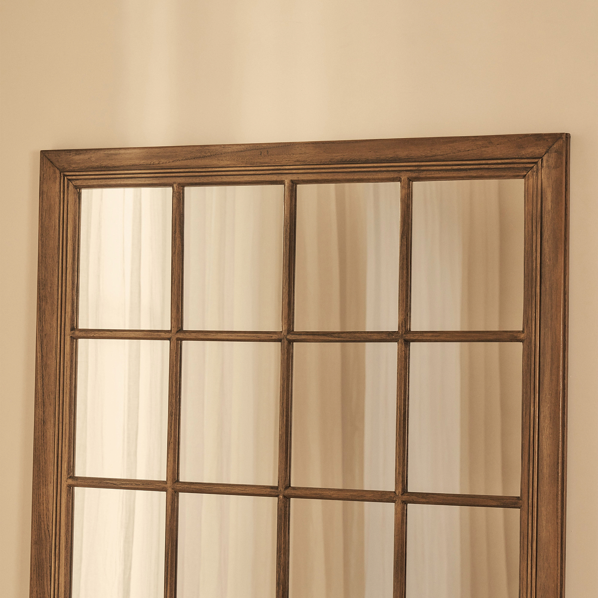 Sasha - Dark Wood Shabby Chic Full Length Window Mirror 180cm x 100cm