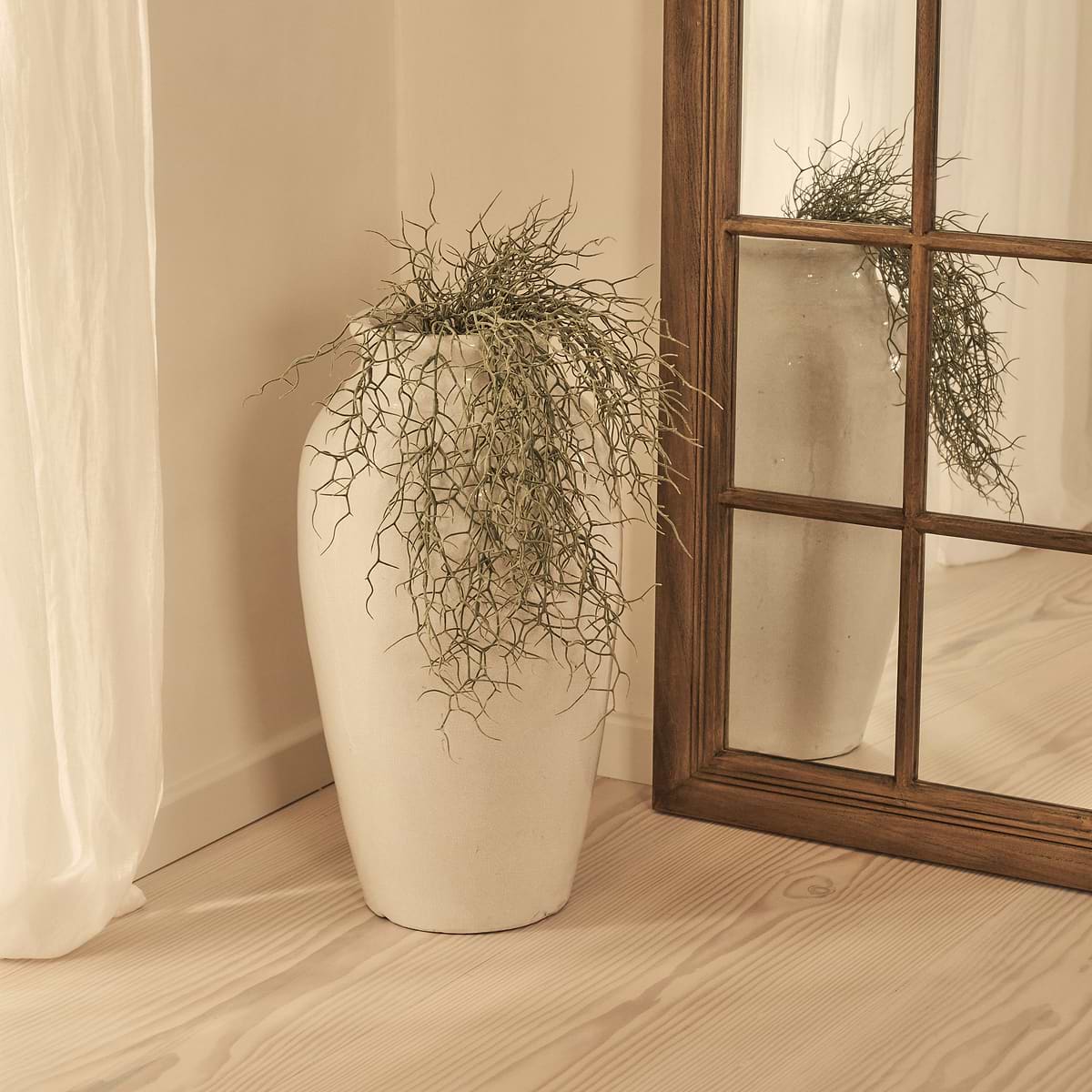 Sasha - Dark Wood Shabby Chic Full Length Window Mirror 180cm x 100cm