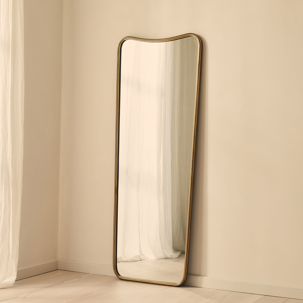 Louis - Gold Full Length Curved Metal Mirror 160cm x 60cm