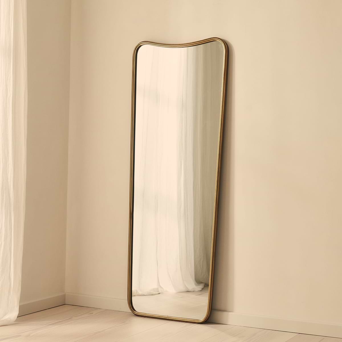 Louis - Gold Full Length Curved Metal Mirror 160cm x 60cm