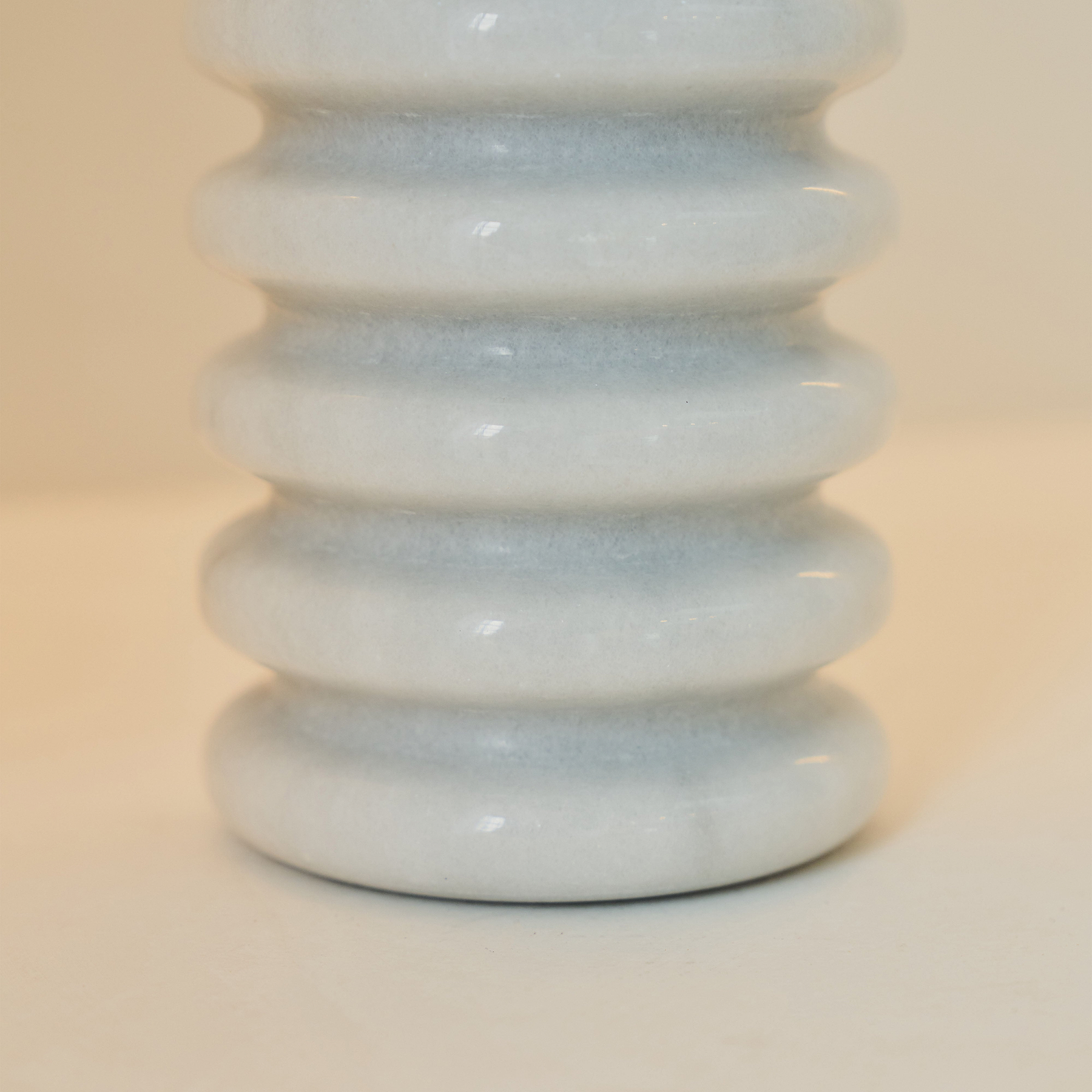 Varella - White Marble Ribbed Decorative Vase 15cm