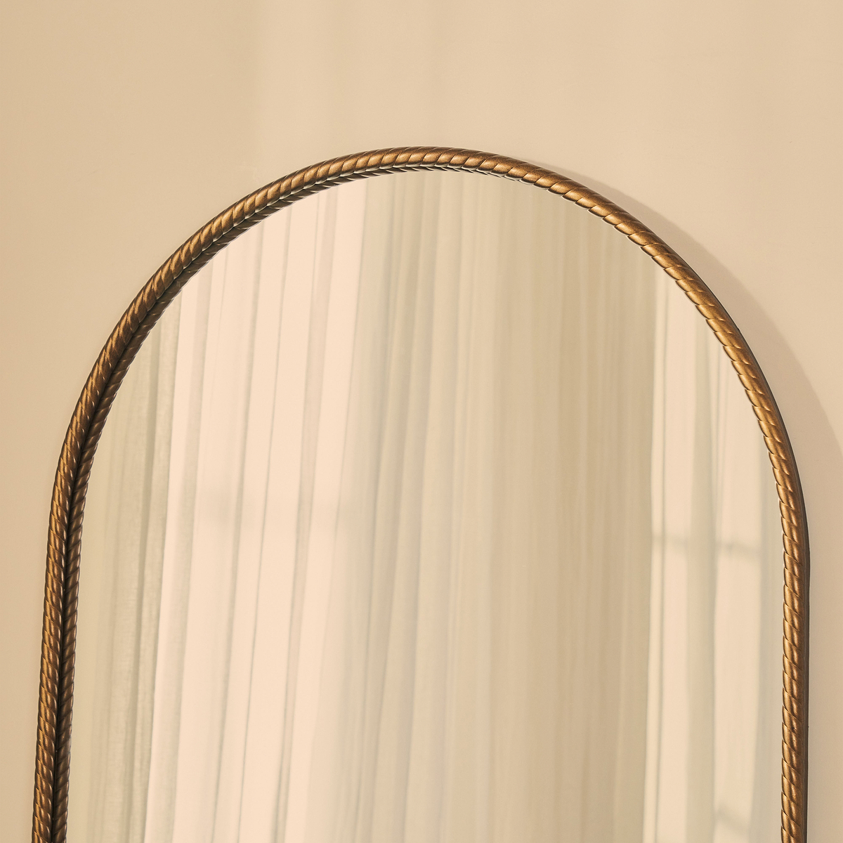 Corra - Antique Bronze Full Length Arched Rope Twist Mirror 190cm x 90cm
