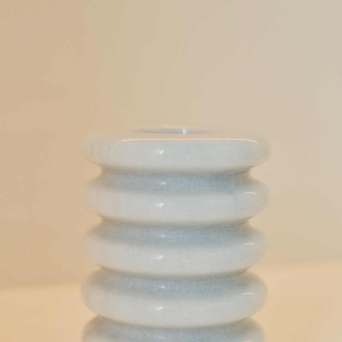 Varella - White Marble Ribbed Decorative Vase 15cm