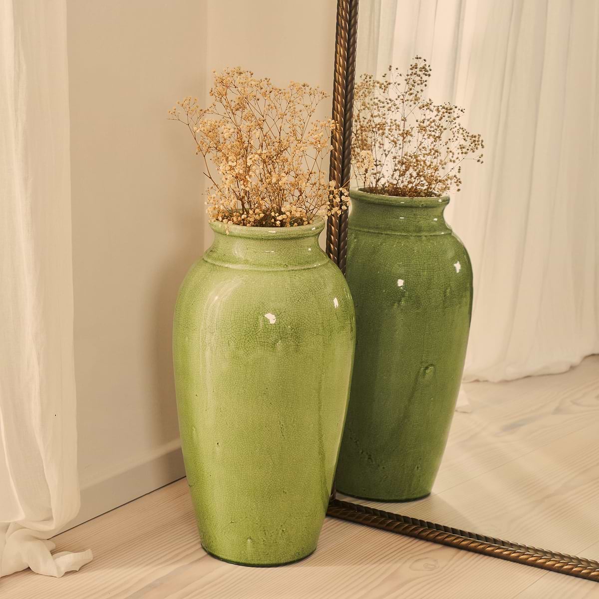 Corra - Antique Bronze Full Length Arched Rope Twist Mirror 190cm x 90cm