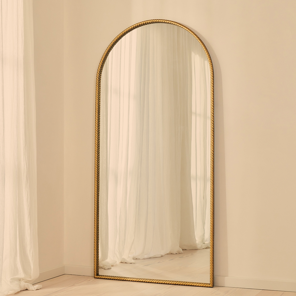 Corra - Gold Full Length Arched Rope Twist Mirror 190cm x 90cm